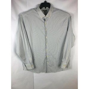 Peter Millar Summer Comfort Men's 2XL Long Sleeve White Check Nylon Blend A9